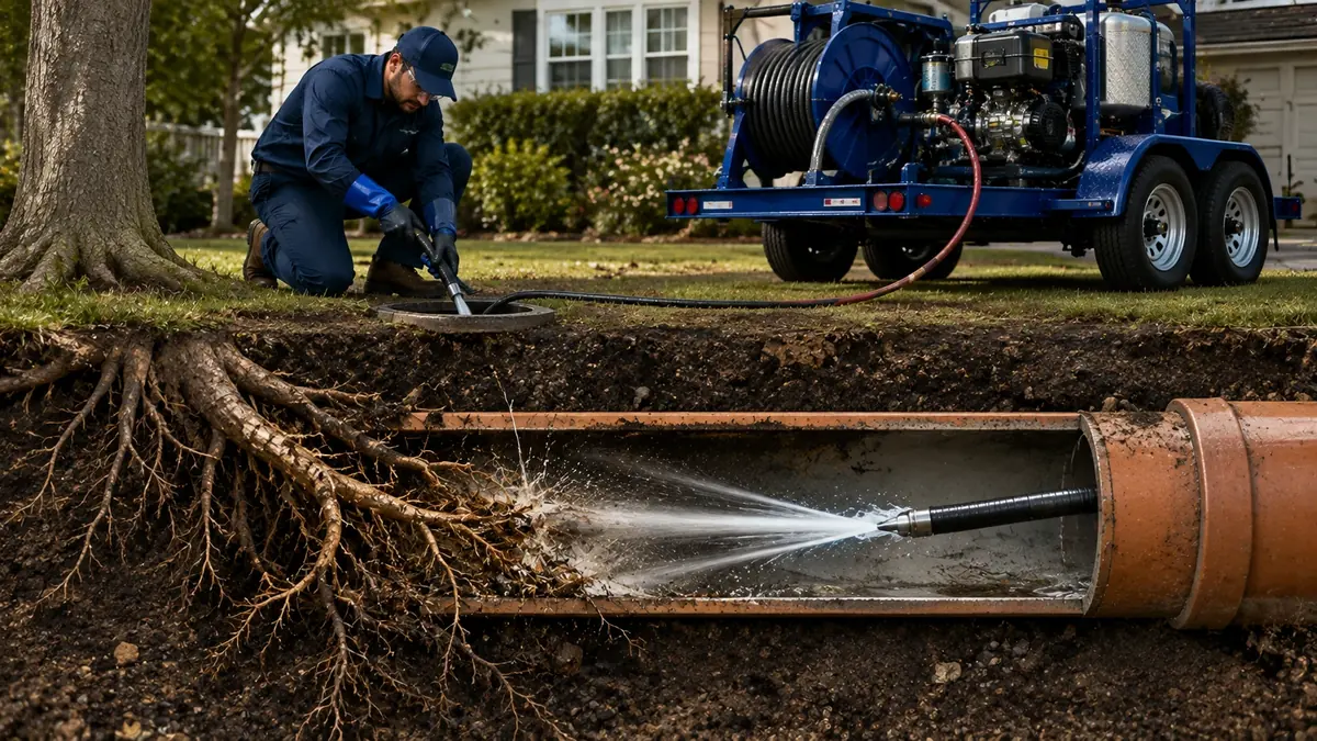 Tree Root Removal with Hydro Jetting in Carmichael